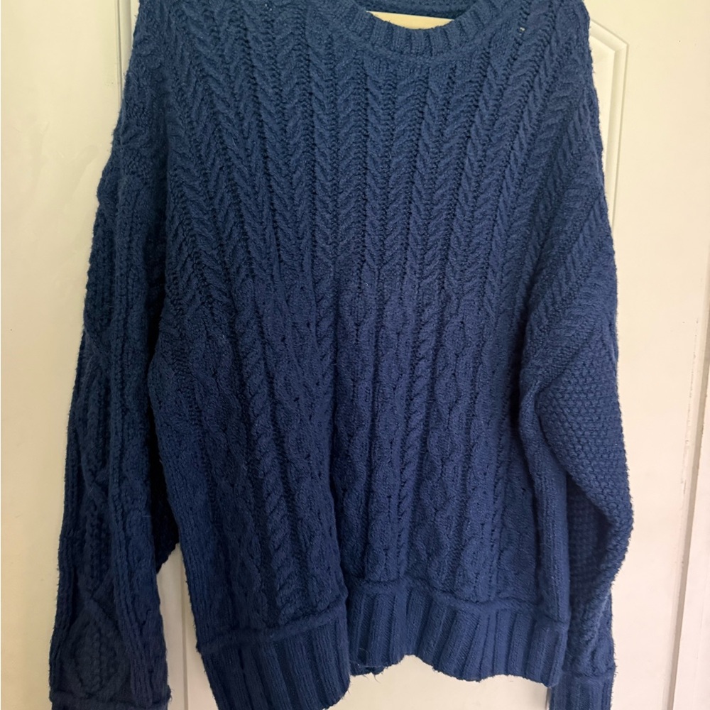 Lucky Brand Navy Cable Knit Sweater